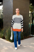 Mixed Striped Oversized Sweater