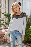 Lace Shoulder Summer Pullover