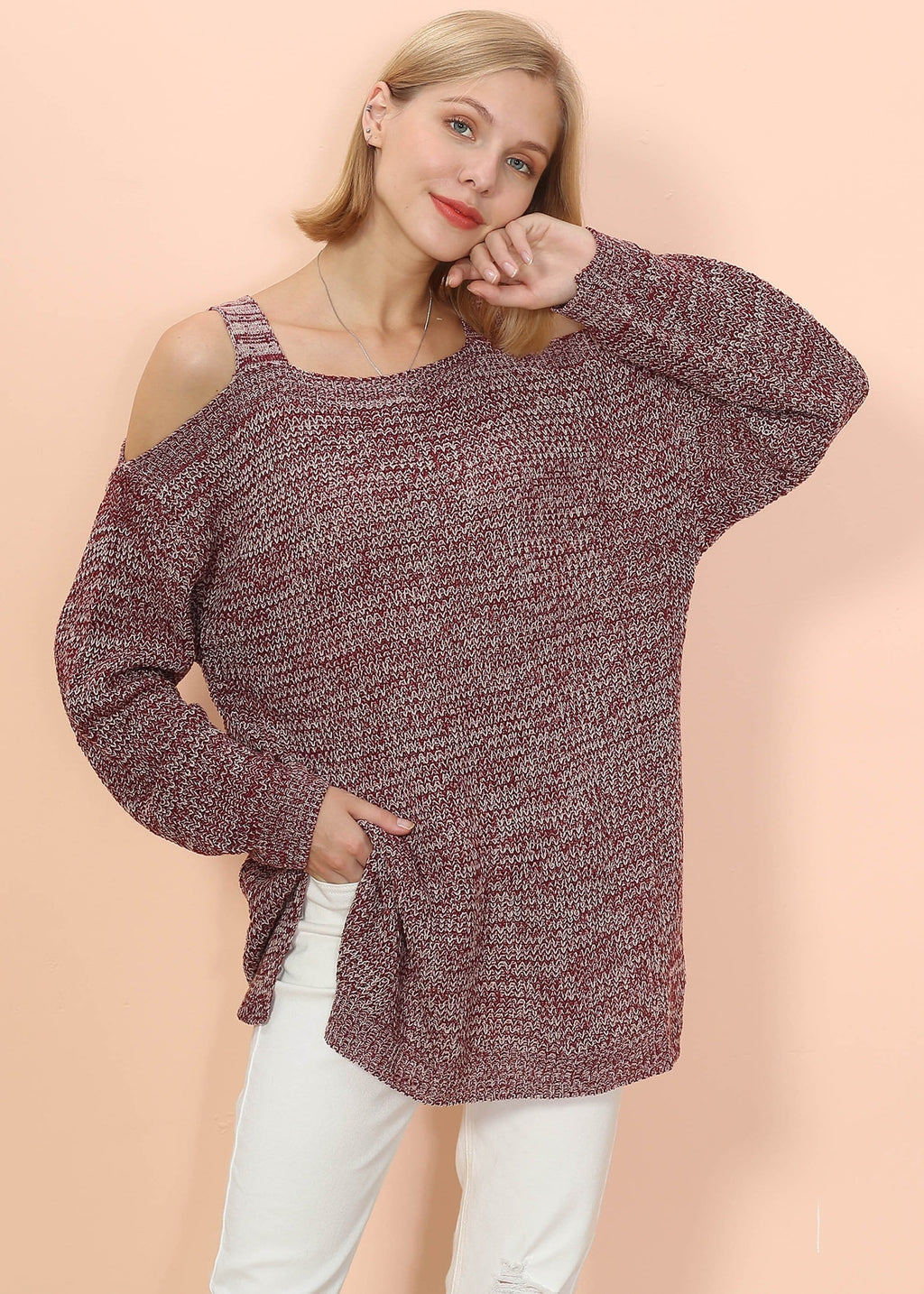 Cold Shoulder Oversized Sweater