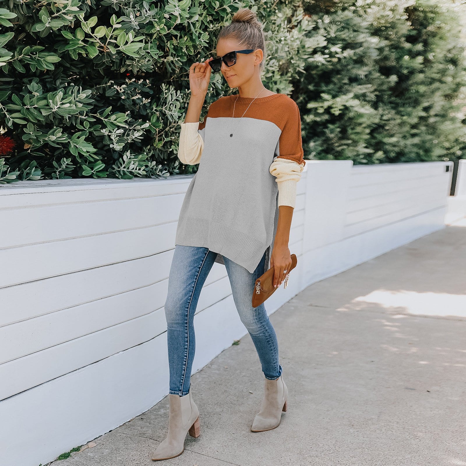 Triple Tone Long Knit Sweater