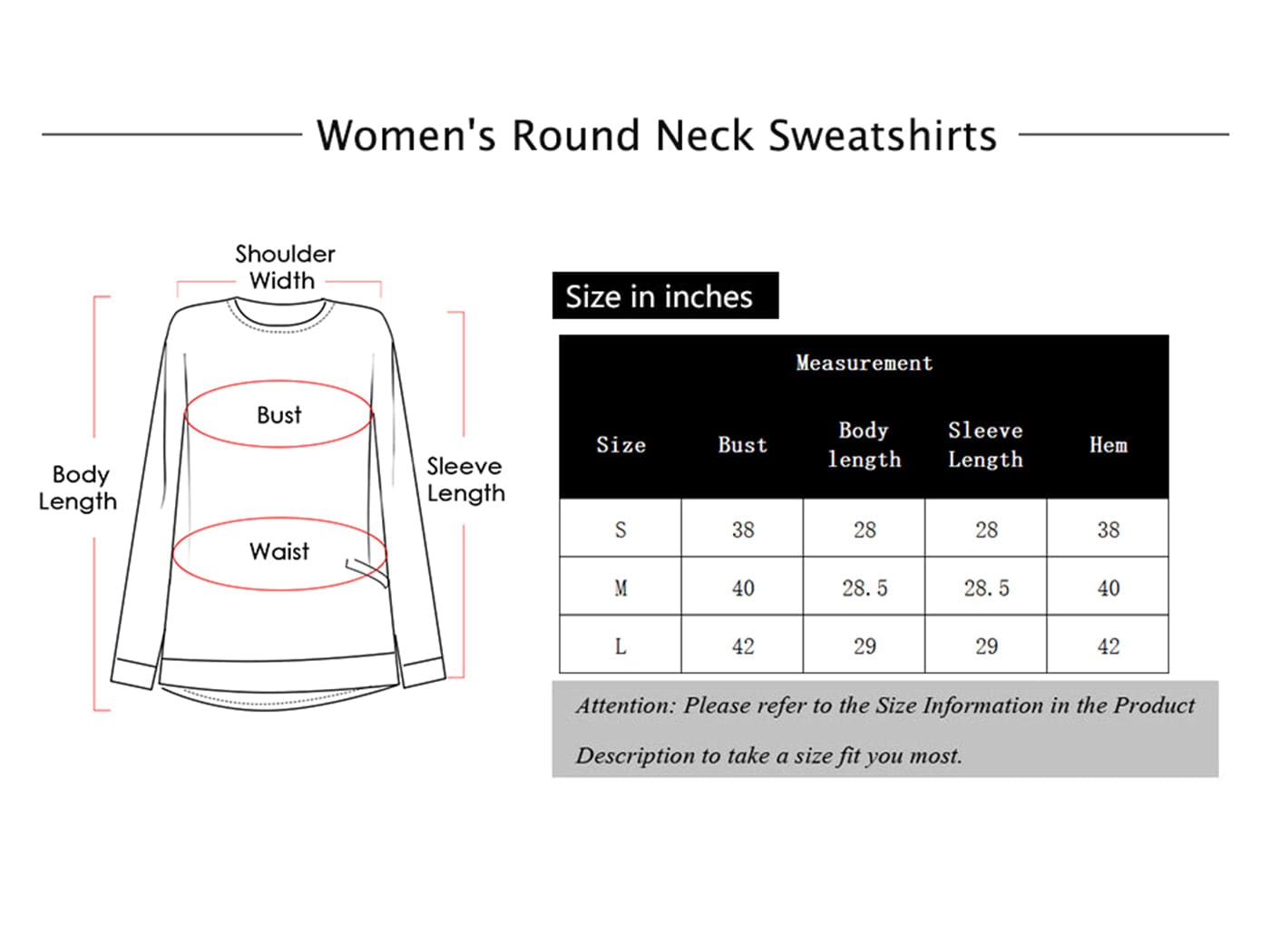 Long Sleeve Round Neck Casual T Shirts Blouses Sweatshirts Tunic Tops with Pocket