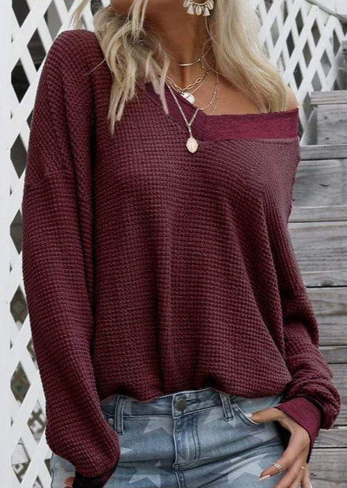 Asymmetric Neck One Shoulder Sweater