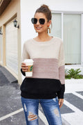 Color Block Textured Knit Sweater