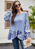 Two Tone Paisley Print Sweater