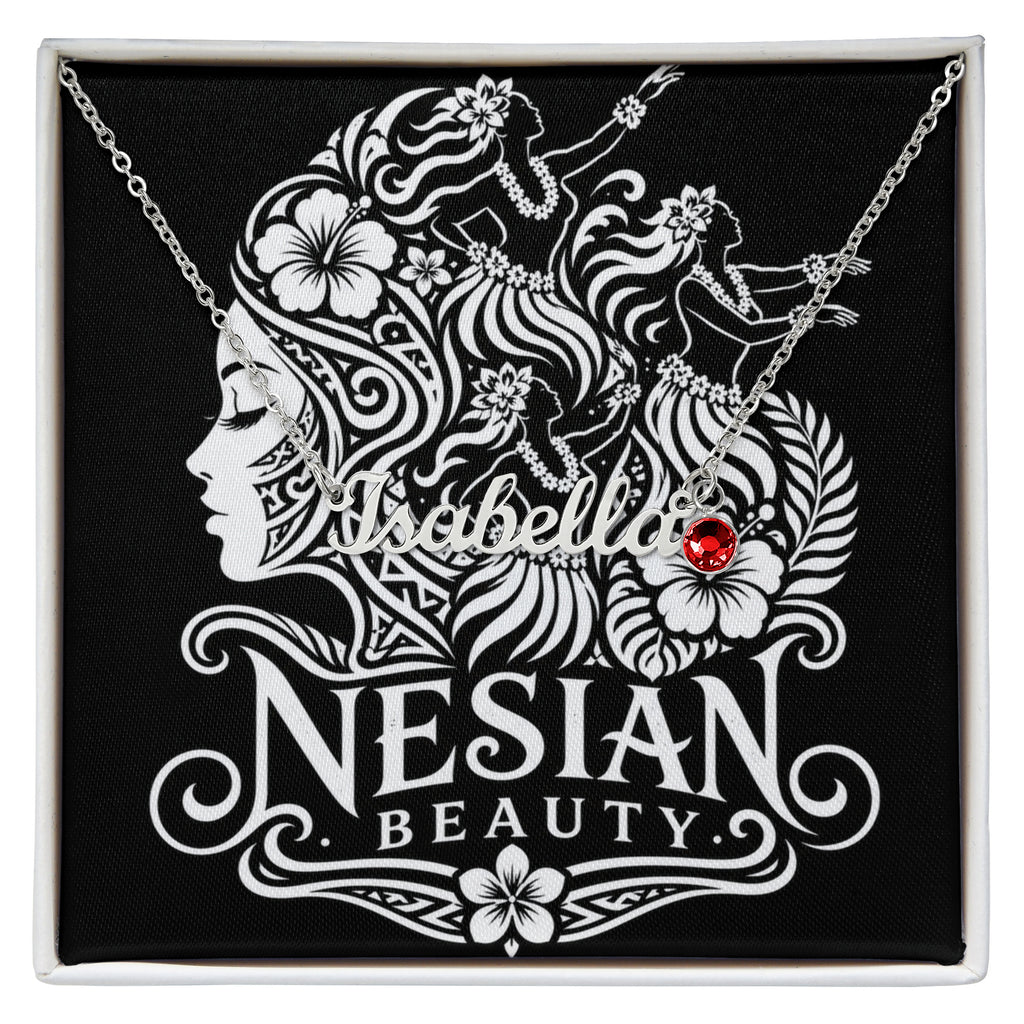 Custom Name Necklace with Birthstone
