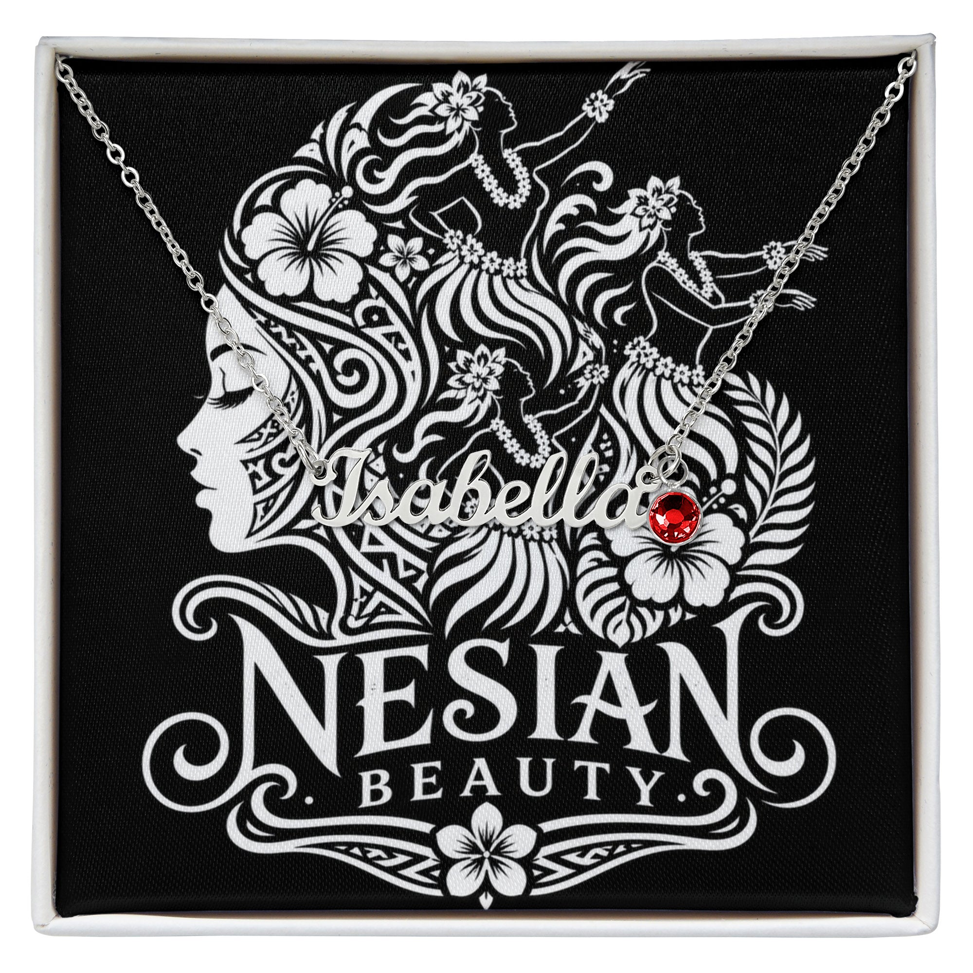 Custom Name Necklace with Birthstone