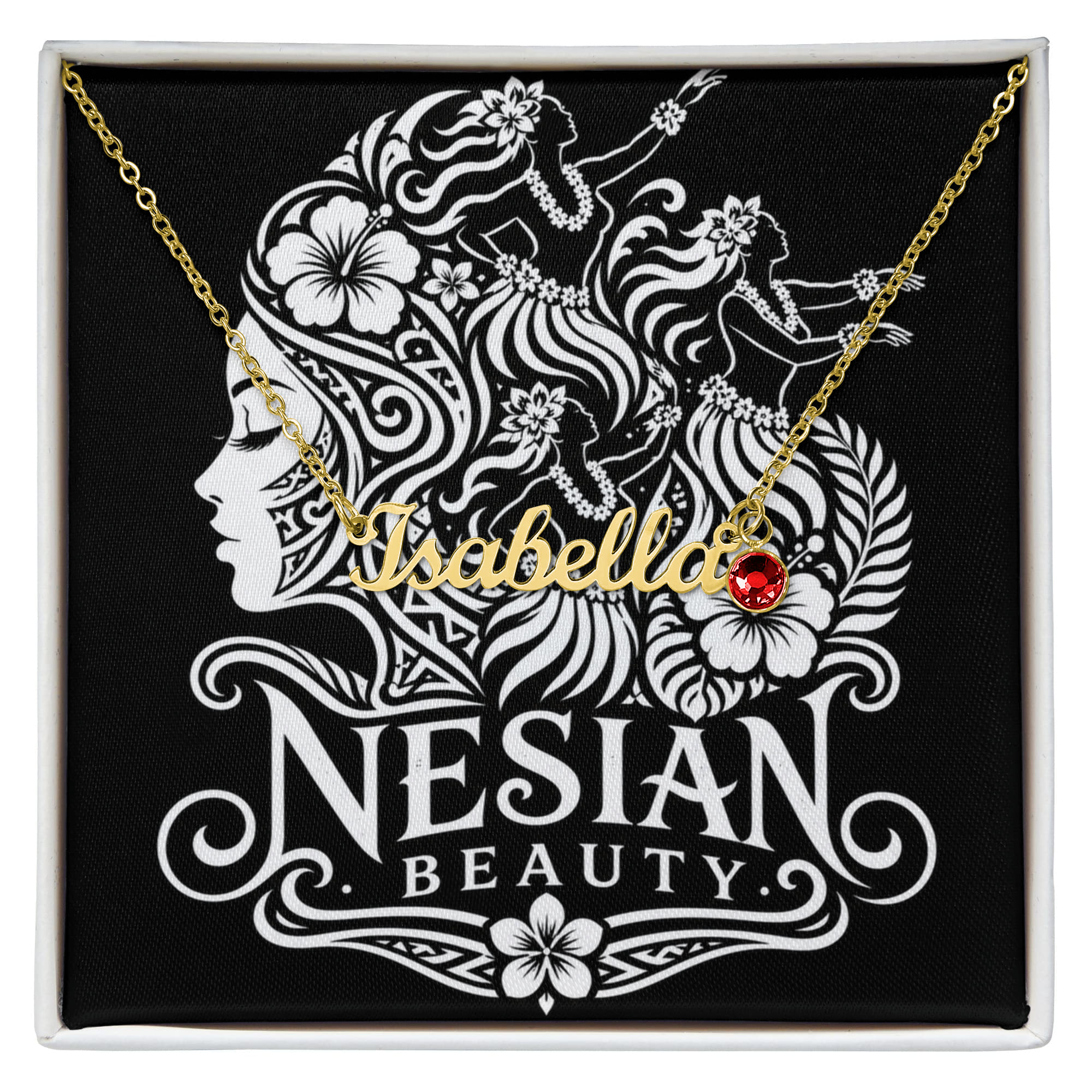 Custom Name Necklace with Birthstone